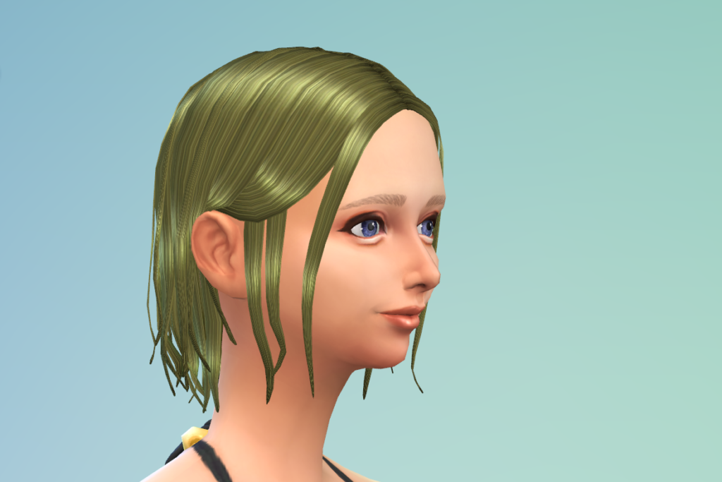 Simight short hair 001 Side Green color The Sims4