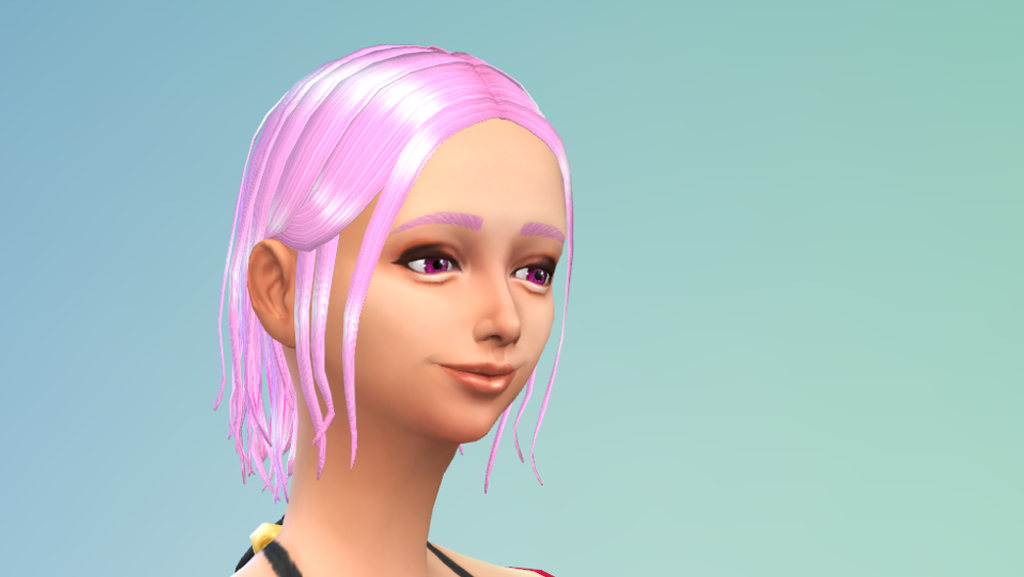 Simight short hair 001 Side Pink color The Sims4