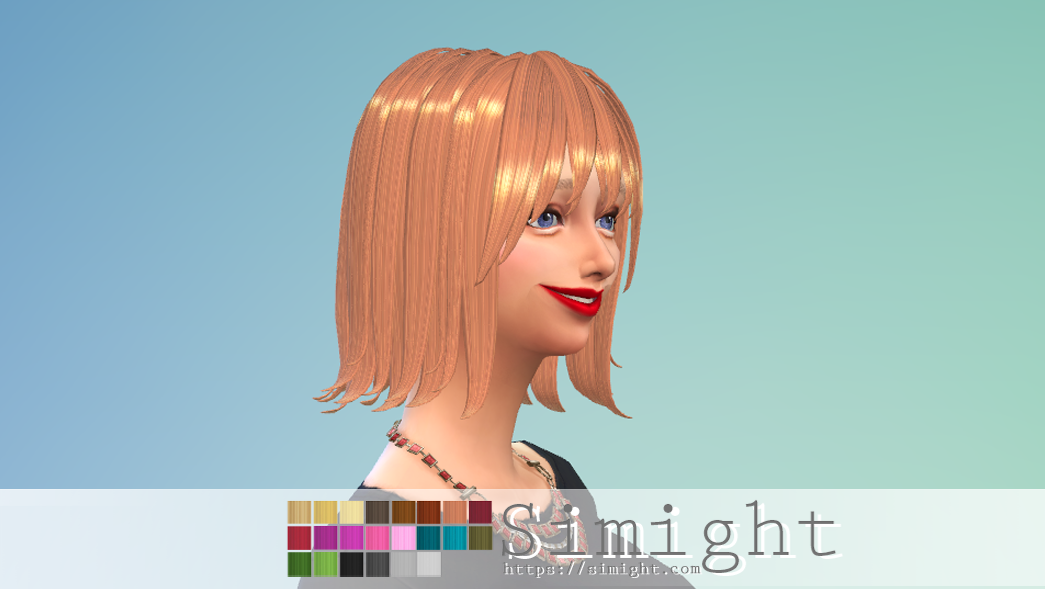 Simight short hair 002 The Sims4