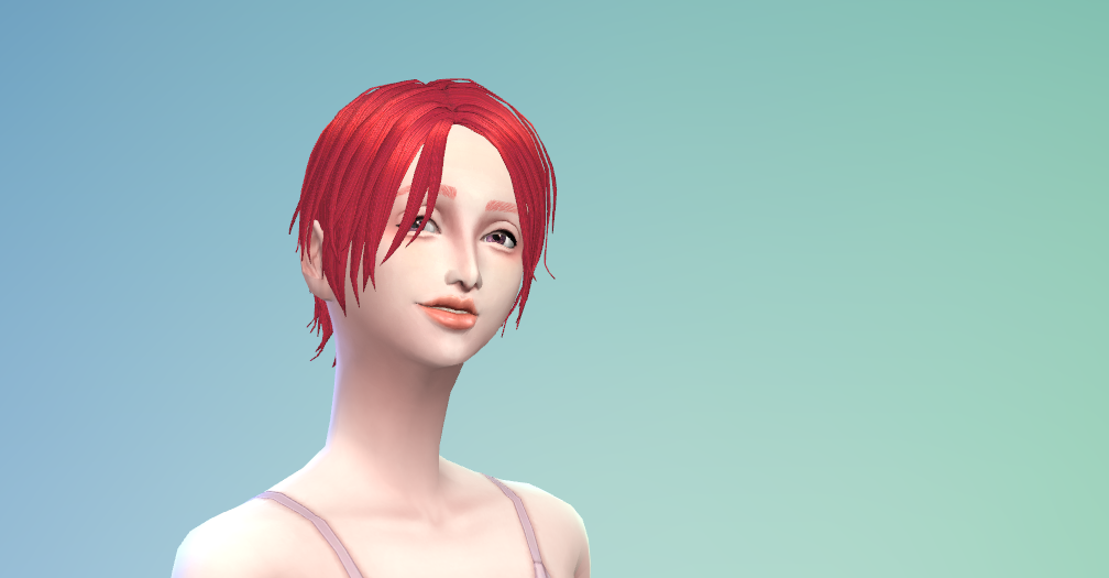 髪型003　赤髪　女性