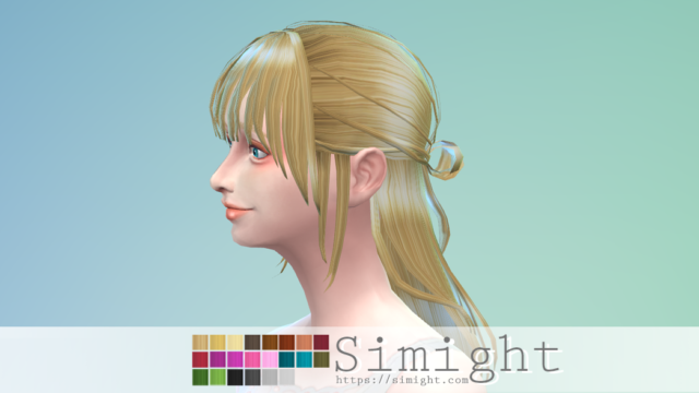 Simight髪型CC配布ロングヘアー001